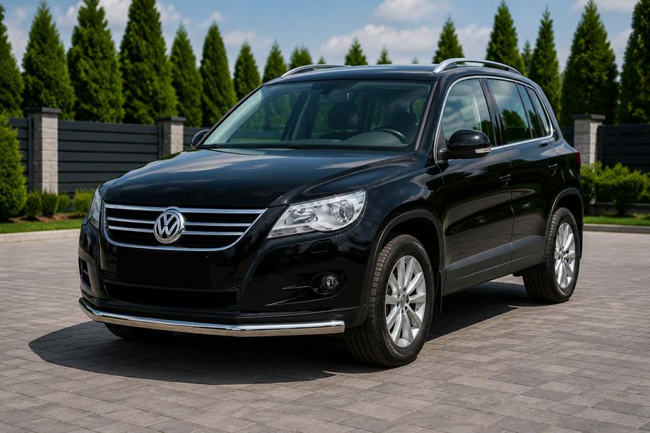 Volkswagen Tiguan 2007-2016 гг. Передняя защита ST008 (нержавейка) Фото 1