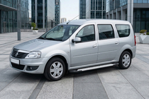 Dacia Logan MCV 2004-2014 гг. Боковые пороги X5-тип (2 шт, алюминий) фото 3