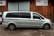 Mercedes Vito/V-class W447 2014- гг. Черные рейлинги CAN Оригинальный дизайн (металлические ножки) фото 5