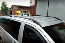 Mercedes Vito/V-class W447 2014- гг. Черные рейлинги CAN Оригинальный дизайн (металлические ножки) фото 1