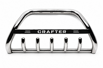 Volkswagen Crafter 2006-2016 гг. Кенгурятник WT004 Нержавейка 60мм, с надписью фото 5