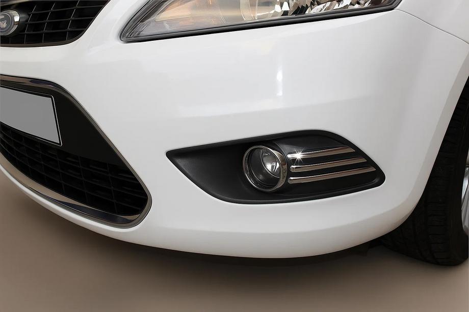 Ford Focus II 2008-2011 гг. Хром накладки на противотуманные фары (6 шт., нерж. сталь) Image