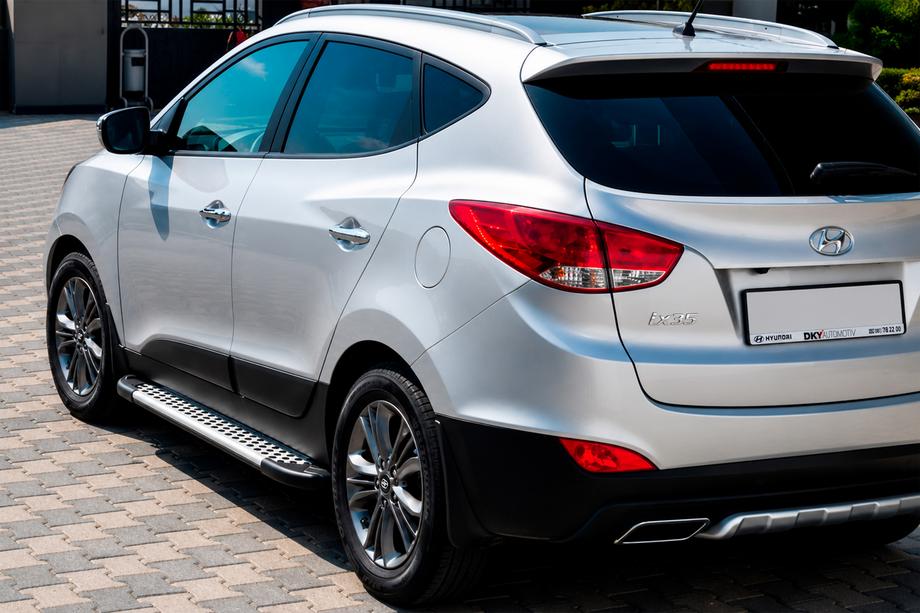 Hyundai IX-35 2010-2015 гг. Боковые Подножки Allmond Grey (2 шт., Алюминий) Image