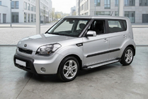 Kia Soul I 2008-2013 гг. Боковые Подножки Allmond Grey (2 шт., Алюминий) фото 1