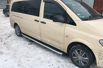 Mercedes Viano 2004-2014 гг. Боковые пороги Alliance (2 шт., алюминий) фото 8