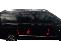 Mercedes Vito/V-class W447 2014- гг. Дверные молдинги (6 частей, нержавейка) фото 1
