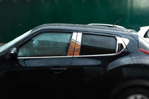 Nissan Juke 2010-2019 гг. Накладки на дверные стойки из нержавеющей стали (8 шт) фото 1