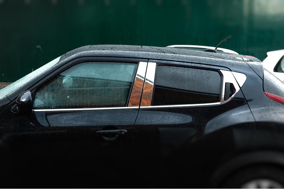 Nissan Juke 2010-2019 гг. Накладки на дверные стойки из нержавеющей стали (8 шт) Image