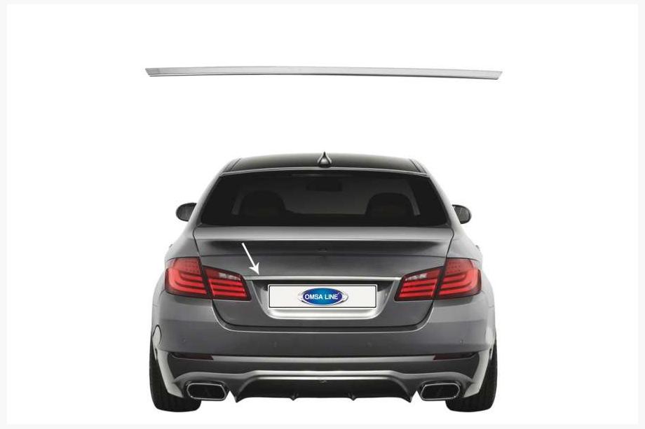 BMW 5 серия F10/F11 2010–2016 гг. Накладка SD из нержавеющей стали над номером Carmos - Турецкая Нержавеющая Сталь Фото 8