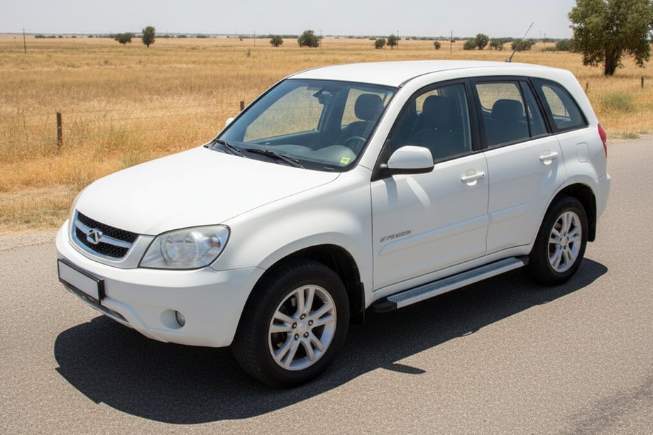 Chery Tiggo 1 2005-2016 гг. Боковые Подножки Maya V2 (2 шт., Алюминий) Image