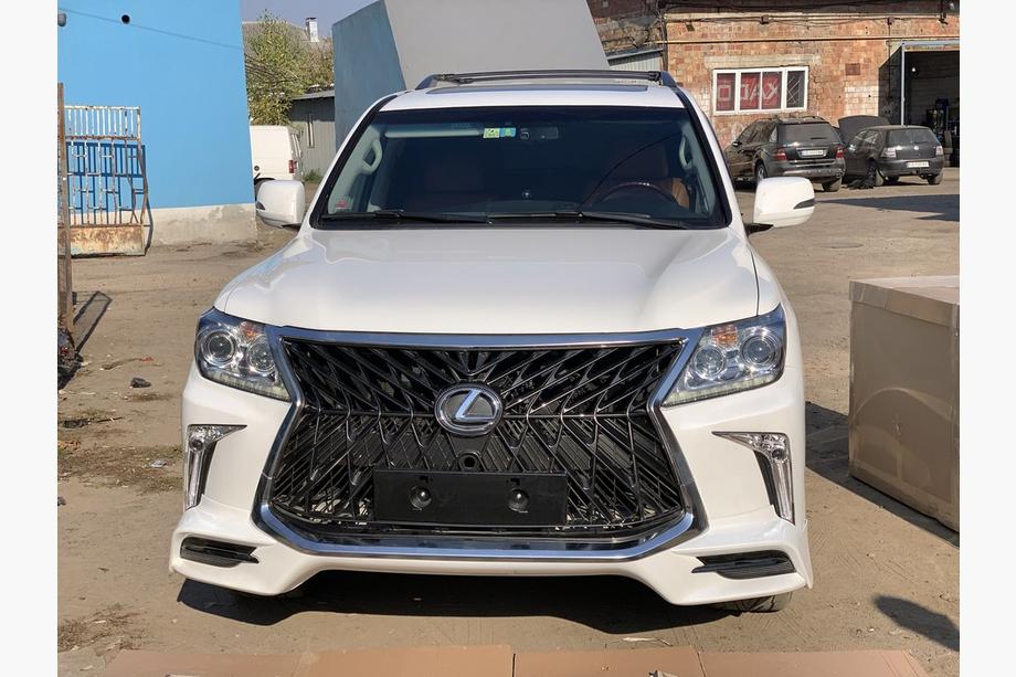 Lexus LX570/450d 2008-2022 гг. Передний бампер для 2008-2015 в стиле рестайлинг (грунтованный под покраску) Черный Фото 10