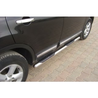 Боковые трубы (2 шт., нержавейка) Nissan Qashqai 2010-2014 гг. фото 3