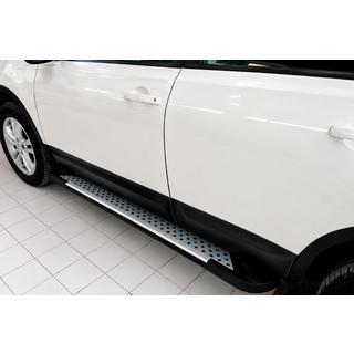 Боковые Подножки Allmond Grey (2 шт, Алюминий) Nissan Qashqai 2010-2014 гг. фото 1