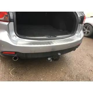 Накладка на задний бампер Carmos (SW, нержавейка) Mazda 6 2012-2024 гг. фото 4