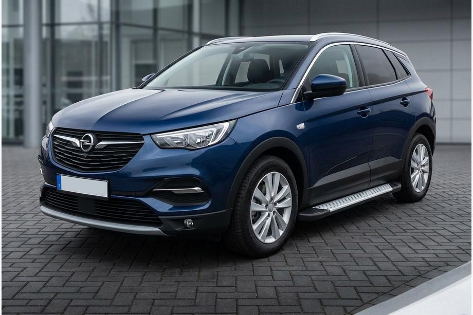 Opel Grandland X 2017- гг. Боковые Подножки Allmond Grey (2 шт, Алюминий) Фото 1