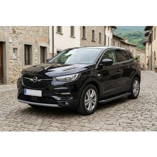 Боковые Подножки Allmond Black (2 шт, Алюминий) Opel Grandland X 2017- гг. фото 1