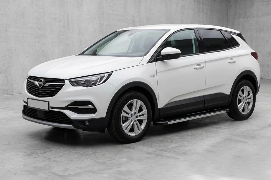 Opel Grandland X 2017- гг. Боковые Подножки Maya V1 (2 шт., Алюминий) Image