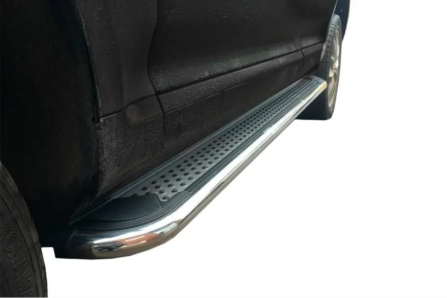 Ford Ranger 2011–2022 гг. Боковые Подножки Maydos V2 (2 шт., Алюминий и Нержавейка) Image