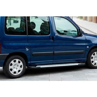 Боковые Подножки Allmond Grey (2 шт., Алюминий) Peugeot Partner 1996-2008 гг. фото 1