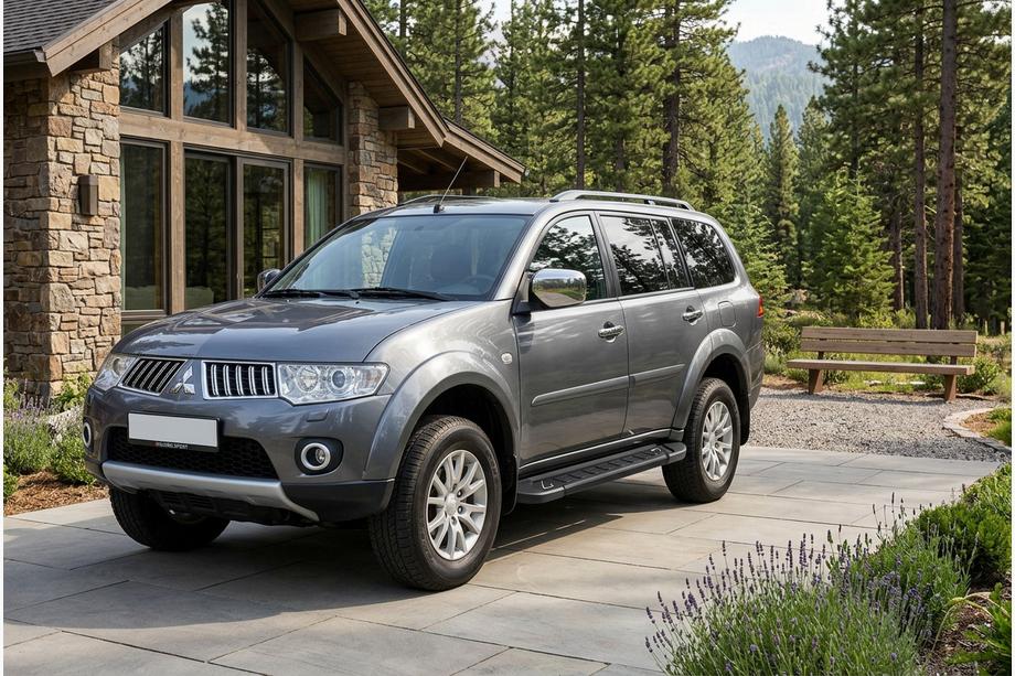 Mitsubishi Pajero Sport 2008-2015 гг. Боковые Подножки RedLine Black (2 шт., Алюминий) Фото 1