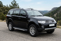 Mitsubishi Pajero Sport 2008-2015 гг. Боковые Подножки Maya V1 (2 шт., Алюминий) фото 1