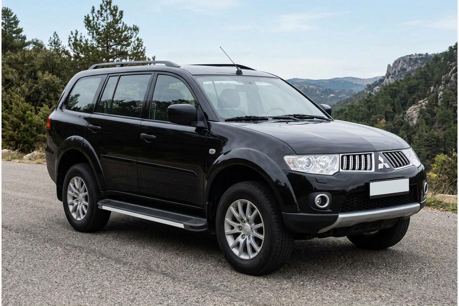 Mitsubishi Pajero Sport 2008-2015 гг. Боковые Подножки Maya V1 (2 шт., Алюминий) Image