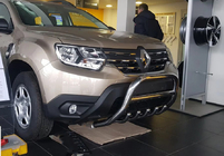Renault Duster 2018-2024 гг. Защита переднего бампера без надписи WT003 (нержавейка) фото 15