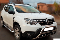 Renault Duster 2018-2024 гг. Передняя защита с надписью WT004 (нержавейка) фото 3