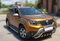 Dacia Duster 2018-2024 гг. Защита переднего бампера без надписи WT003 (нержавейка) фото 6