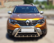 Dacia Duster 2018-2024 гг. Защита переднего бампера без надписи WT003 (нержавейка) фото 8