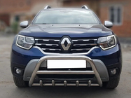 Dacia Duster 2018-2024 гг. Защита переднего бампера без надписи WT003 (нержавейка) фото 1