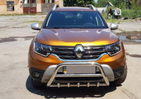 Dacia Duster 2018-2024 гг. Защита переднего бампера без надписи WT003 (нержавейка) фото 4