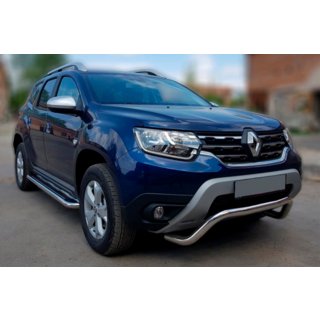 Кенгурятник WT007 (нержавейка) Dacia Duster 2018-2024 гг. фото 1