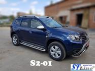 Dacia Duster 2018-2024 гг. Боковые Подножки Premium (2 шт., Нержавейка) фото 1
