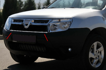 Renault Duster 2008–2017 гг. Накладки на решетку радиатора из нержавеющей стали фото 1