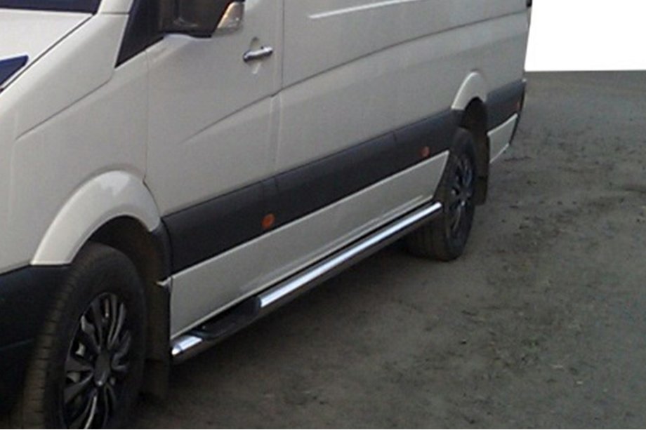 Mercedes Sprinter W907/W910 2018- гг. Боковые трубы (2 шт., нержавейка) Image