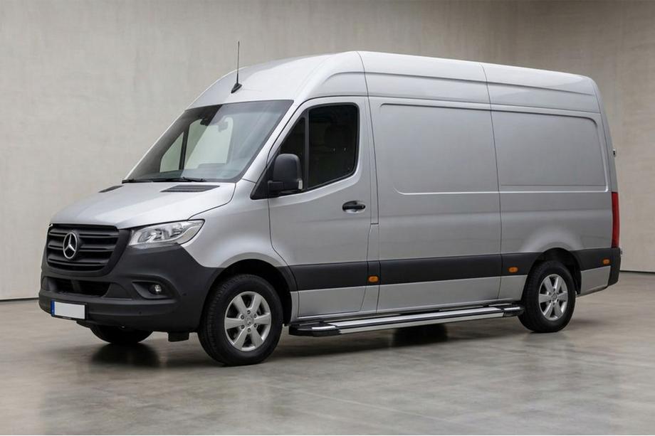 Mercedes Sprinter W907/W910 2018- гг. Боковые Подножки Rainbow (2 шт., Алюминий) Image
