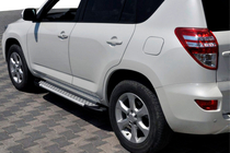 Toyota Rav 4 2006-2013 гг. Боковые Подножки Allmond Grey (2 шт., Алюминий) фото 1