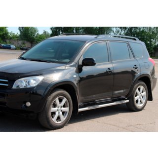 Боковые трубы для стандартной базы (2 шт, нержавейка) Toyota Rav 4 2006-2013 гг. фото 2