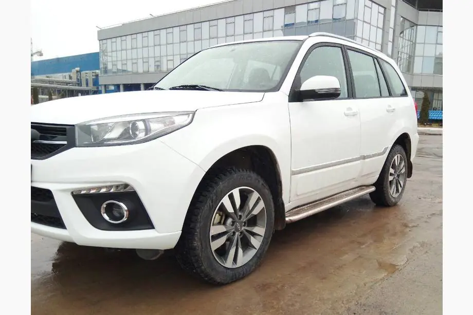Chery Tiggo 3 2005- гг. Боковые Подножки Premium (2 шт., Нержавейка) Image