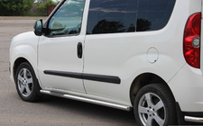 Opel Combo 2012-2018 гг. Боковые трубы (2 шт., нержавейка) 70 мм, короткая база фото 2
