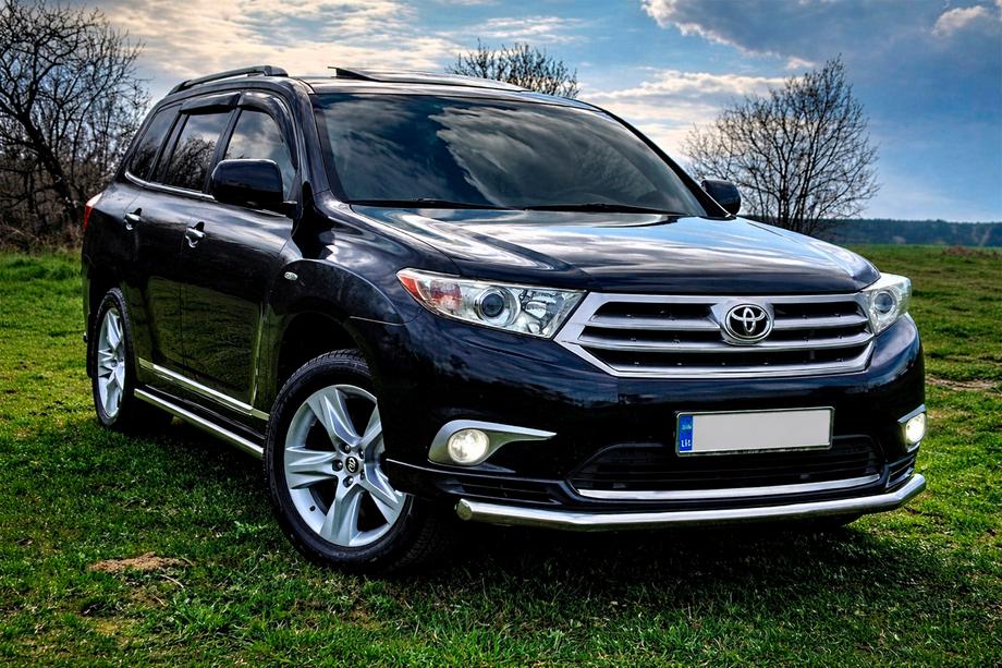 Toyota Highlander 2008-2013 гг. Боковые трубы (2 шт., нержавейка) Фото 1