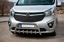 Nissan NV300/Primastar 2016- гг. Кенгурятник WT003-4 (нержавейка) С надписью фото 1