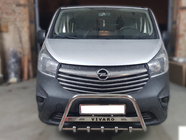 Opel Vivaro 2015-2019 гг. Кенгурятник WT003-4 (нержавейка) С надписью фото 1