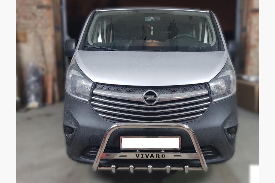 Opel Vivaro 2015-2019 гг. Кенгурятник WT003-4 (нержавейка) С надписью Image