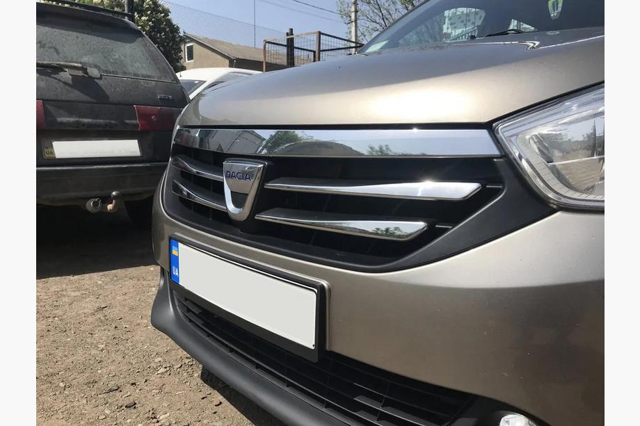 Dacia Lodgy 2012-2022 гг. Хромированные накладки на решетку (4 шт, нержавейка) Фото 7