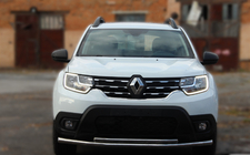 Dacia Duster 2008-2018 гг. Передняя защита ST014 (нержавейка) фото 1