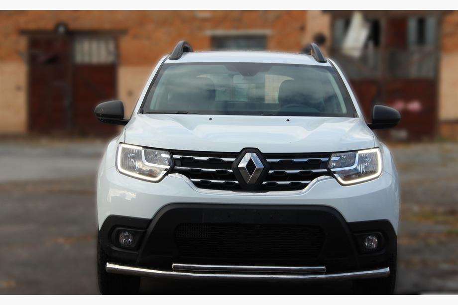 Dacia Duster 2008-2018 гг. Передняя защита ST014 (нержавейка) Image