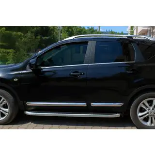 Дверные молдинги OmsaLine (4 шт, нержавейка) Nissan Qashqai 2007-2010 гг. фото 1