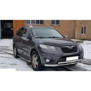 Передняя защита ST014 (нержавейка) Hyundai Santa Fe 2 2006-2012 гг. фото 3